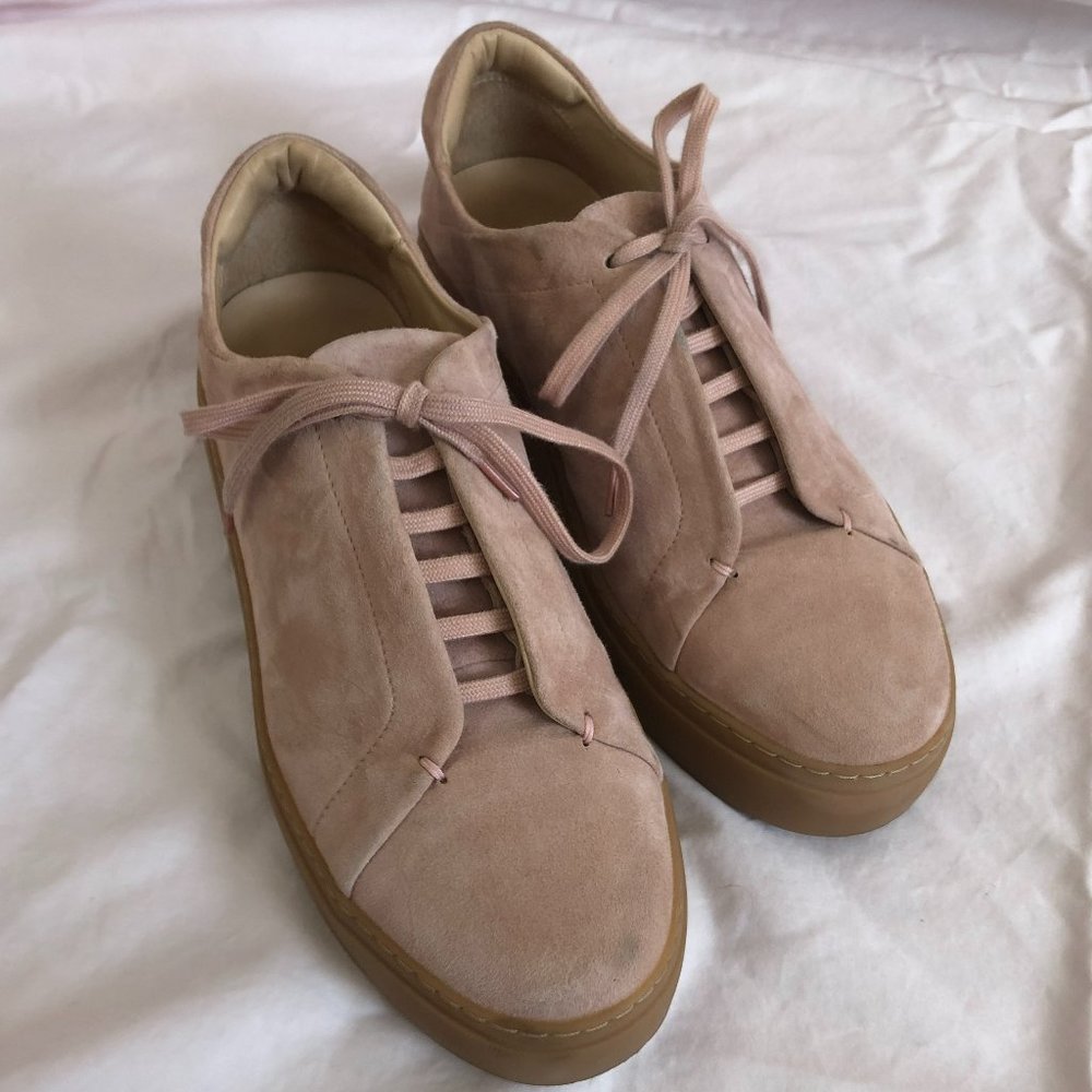 COS Pink Suede/Leather Platform Sneakers